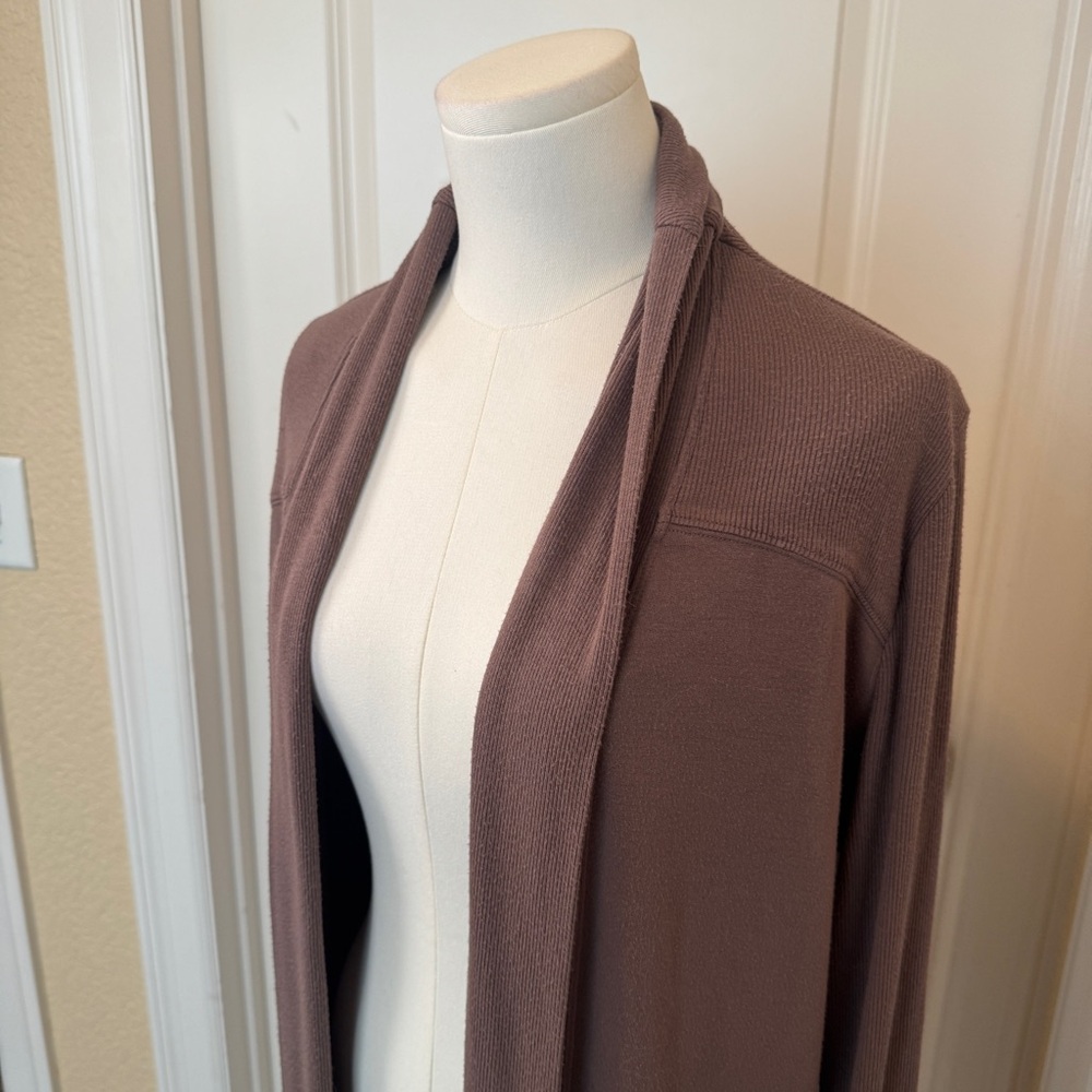Athleta Pranayama Wrap Cardigan Sweater Women's Small Purple Pockets Stretch - Picture 2 of 7